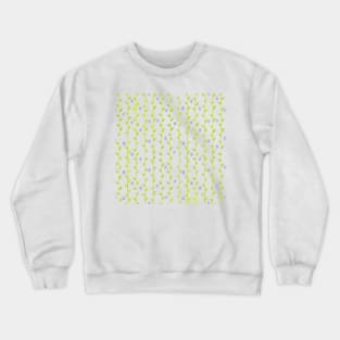 Watercolor Floral Vines Pattern - Periwinkle & Chartreuse Crewneck Sweatshirt